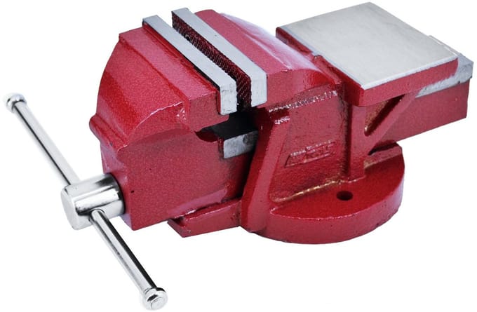AW-Tools AW24224 - Vaste Bankschroef - 200mm - Vervangbare Bekken - Zwaar Uitvoering