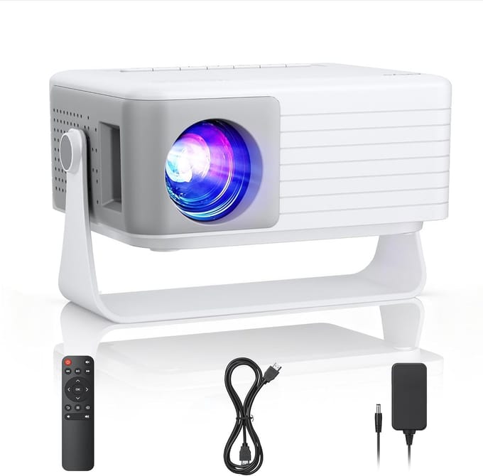 Mini Beamer Full HD 1080P – Compacte Projector met HDMI, USB & AV – 4K Ondersteuning – Home Cinema, Gaming & Presentaties