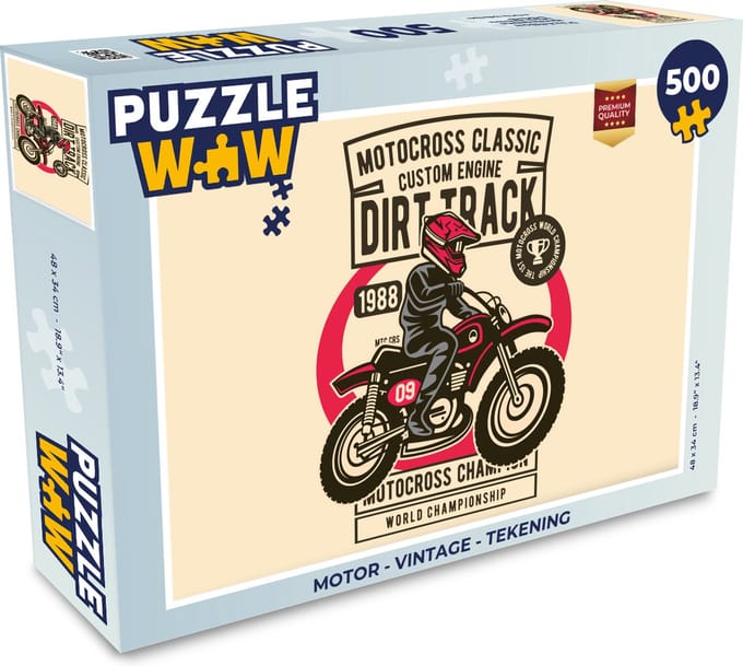 Puzzel Motor - Vintage - Tekening - Legpuzzel - Puzzel 500 stukjes