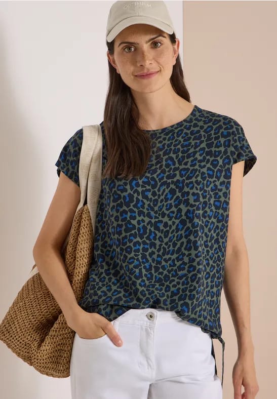 Blouse met afhangende schouders en strik