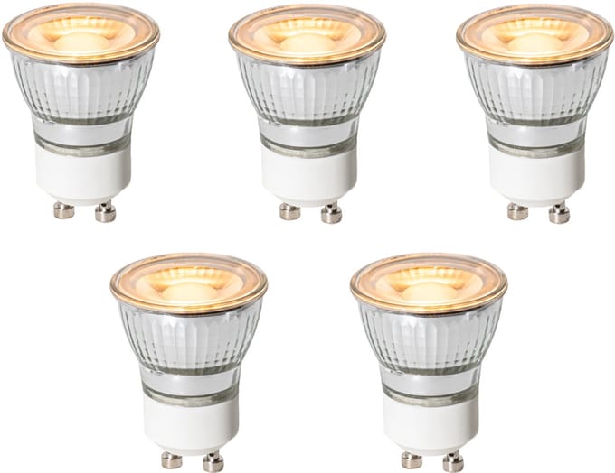 LUEDD Set van 5 GU10 dimbare LED lampen 35mm 4W 200 lm 2200K