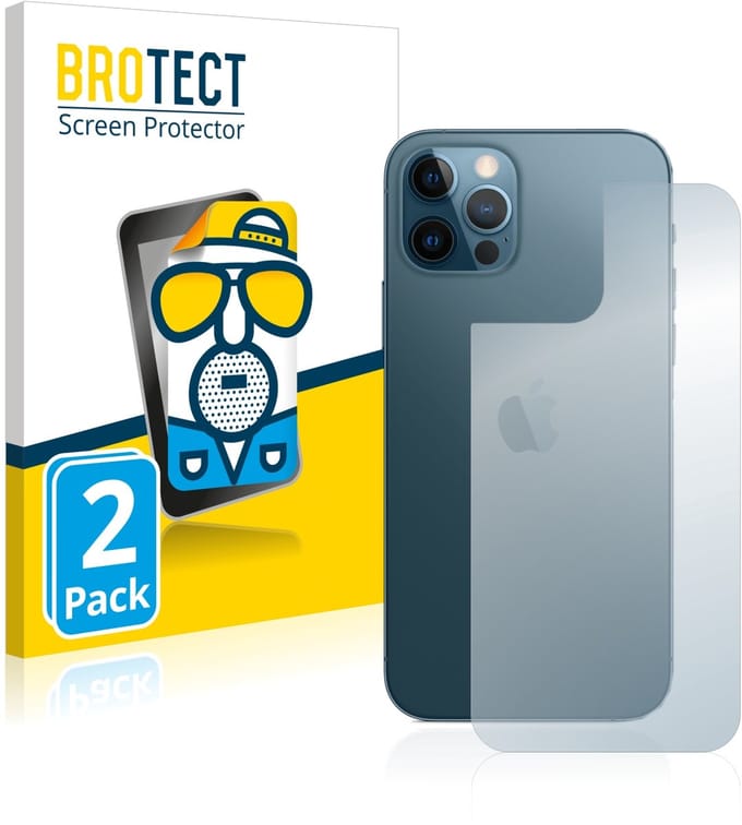 BROTECT - Screenprotector voor Apple iPhone 12 Pro (Achterkant) - Folie Beschermfolie matte 2 Stuks