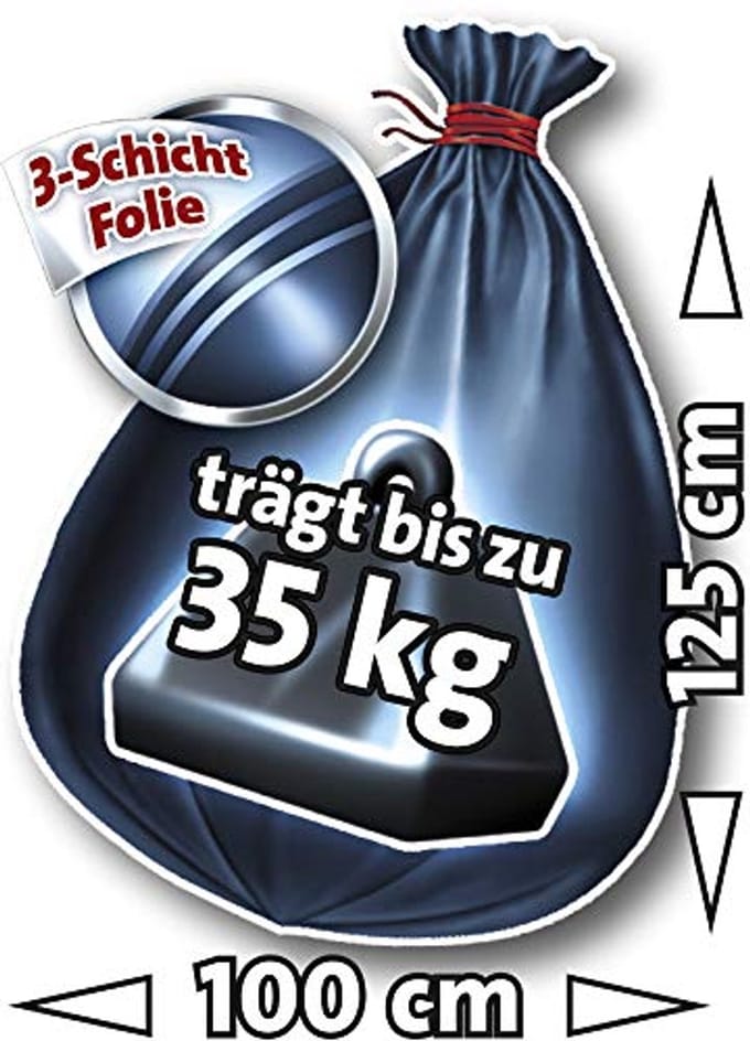 Scheurvaste Afvalzakken met Trekkoord - 240 Liter - 10 Stuks