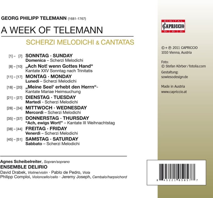Ensemble Delirio - A Week Of Telemann (CD)