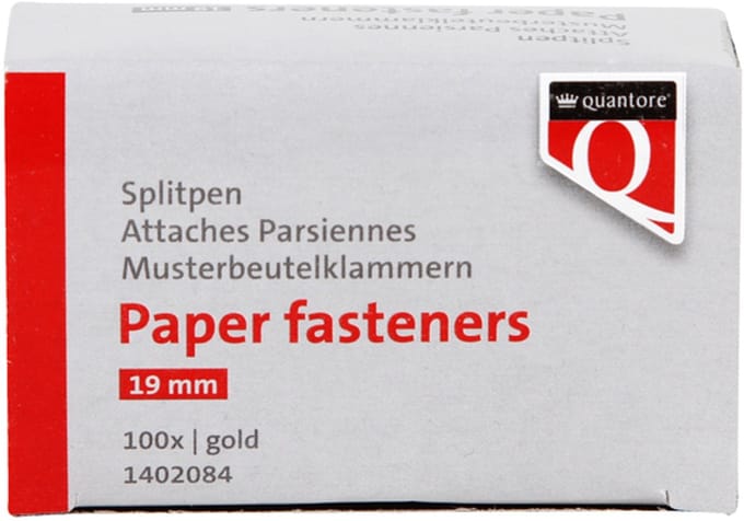 Splitpen Quantore 19mm 100 stuks goud | 240 stuks
