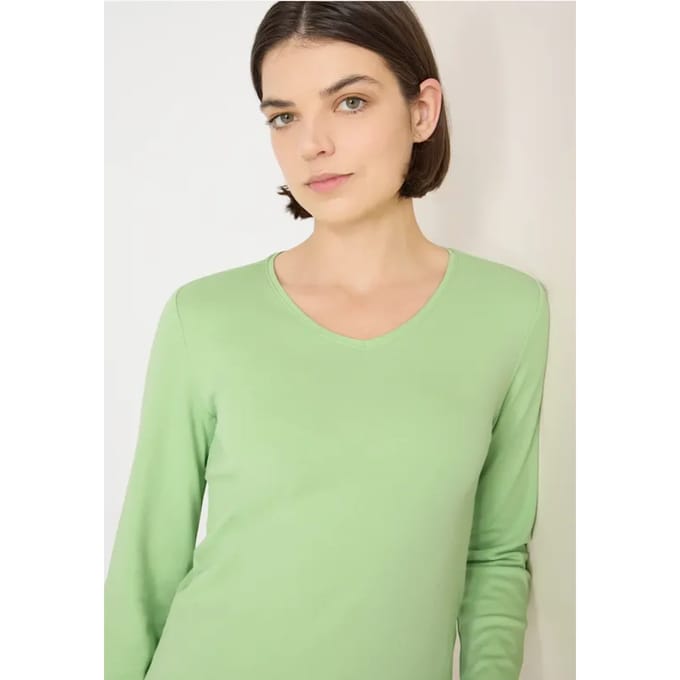Shirt met lange mouwen en V-hals