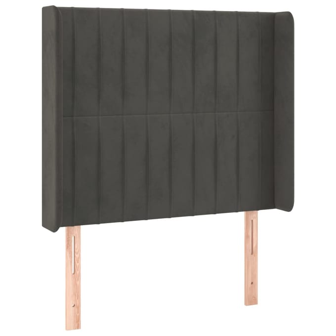 vidaXL - Hoofdbord - LED - 93x16x118/128 - cm - fluweel - donkergrijs