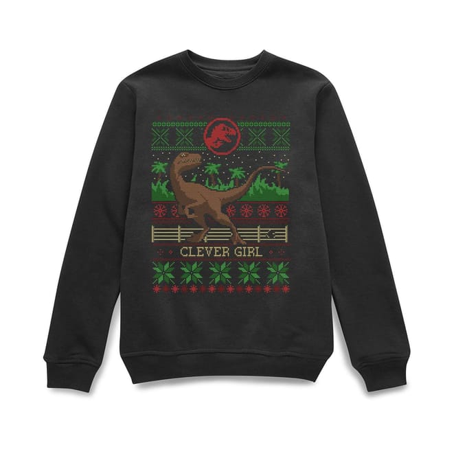 Jurassic Park Clever Girl Christmas Jumper - Black - M