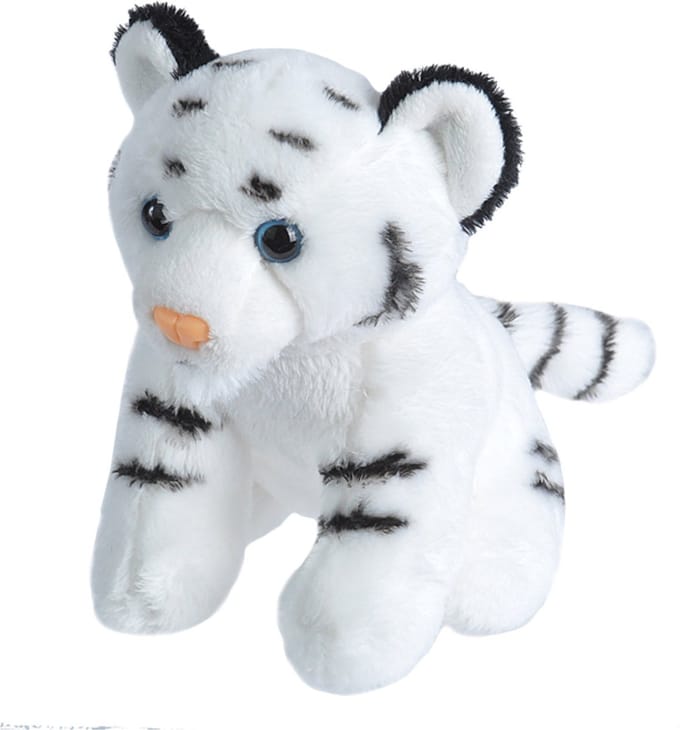 Wild Republic - Pluche knuffel Witte Tijger - van 13 cm - Tijgers - Speelgoed knuffelbeesten