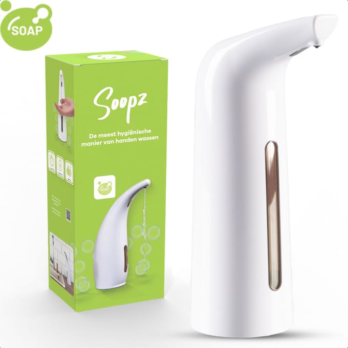 Soopz Automatische Zeepdispenser – Wit – Pure White Elegance – Zeeppompje met Bewegingssensor – Handzeep