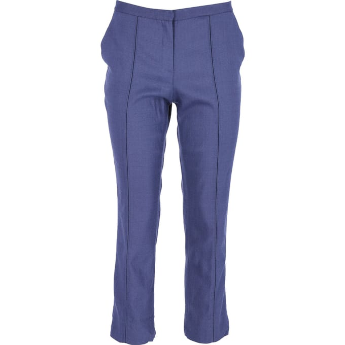 Diane Von Furstenberg broek met plooien in blauwe viscose
