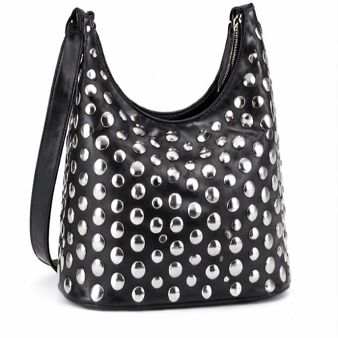 Zwarte Dames Handtas met Studs – Trendy Schoudertas – Statement Look