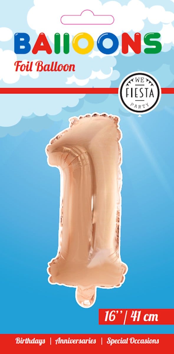 Folieballon 16" nmr. 1 - Rosé Goud