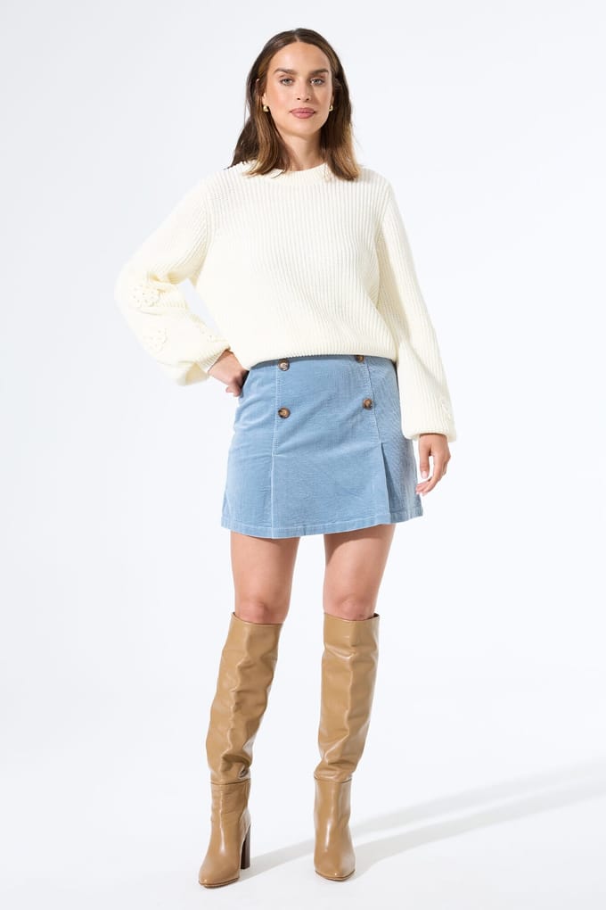 GARCIA Dames Effen Rok Blauw