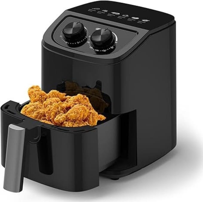 Core® Mini Airfryer - Airfryer - Heteluchtfriteuse - Compact - Zwart - 28cm x 28cm x 31cm