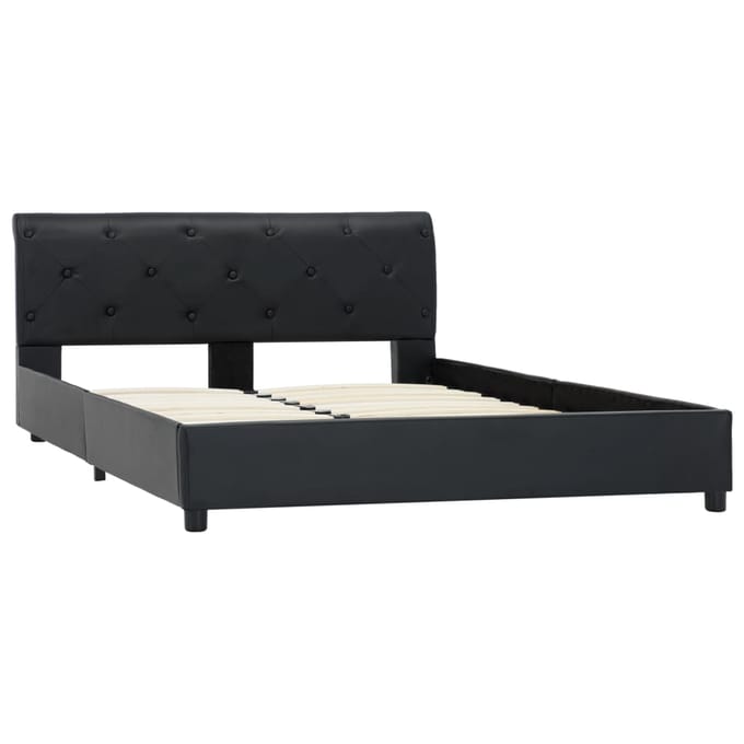 vidaXL - Bedframe - kunstleer - zwart - 120x200 - cm