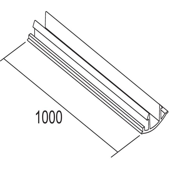 Ivela LKM railafdekking, zwart, lengte 100 cm