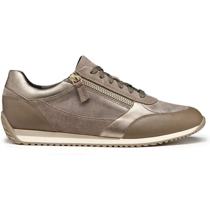 GEOX CALITHE DAMES Sneakers - DONKER TAUPE - Maat 36