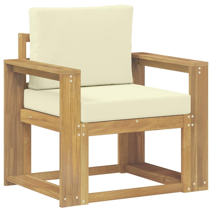 vidaXL - Buitensofa - Polyester - Wit - en - Crème