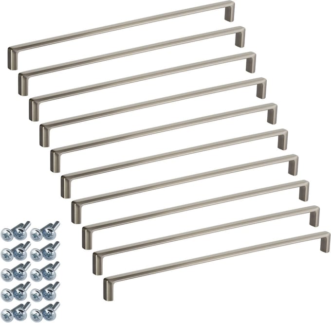 10 x Meubelgreep FACETTE BA 320 mm in roestvrijstalen look