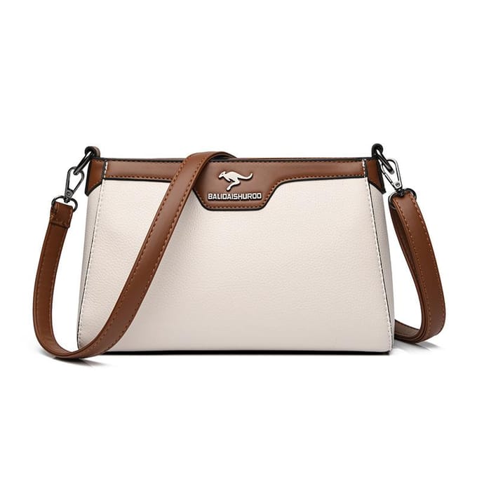 Nieuwe Crossbody Schoudertas Contrasterende Kleur Retro Dames Tas Moedertas white
