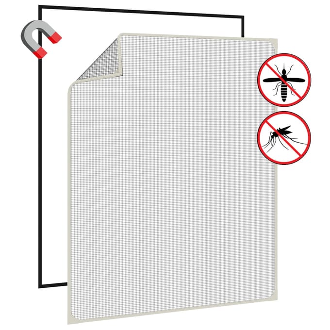 vidaXL - Insectenhor - voor - ramen - magnetisch - 100x120 - cm - wit