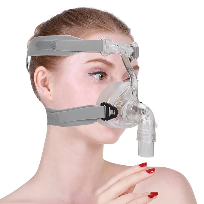 Ademmachine Gelaatsbeschermer Hoofdband Set Silicone Universele Ademmachine Accessoires gray