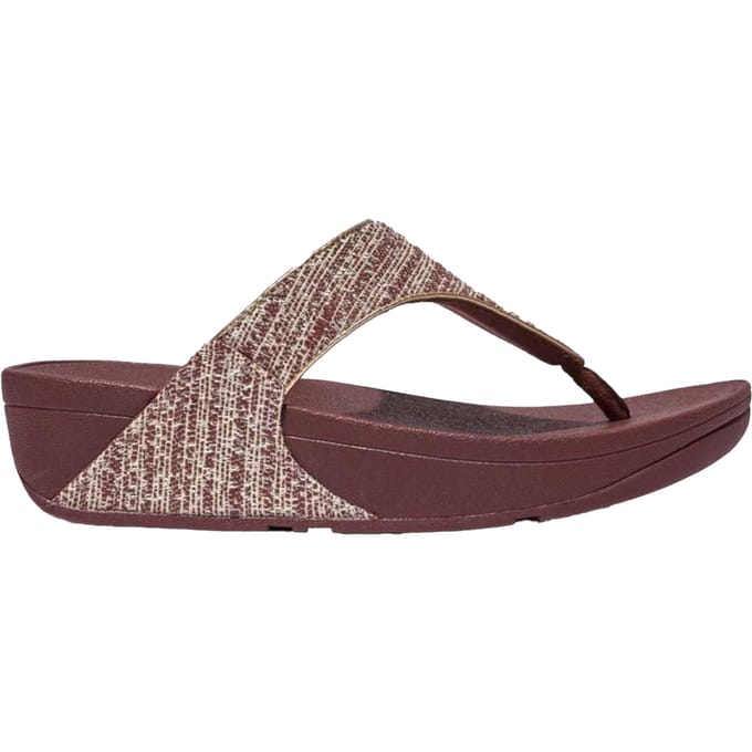 Fit Flop Dames/Dames Lulu Shimmer Weave Toe Post Sandalen (Bruin)