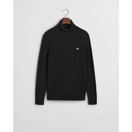 Gant Trui Cotton Cable Rollneck Zwart / male