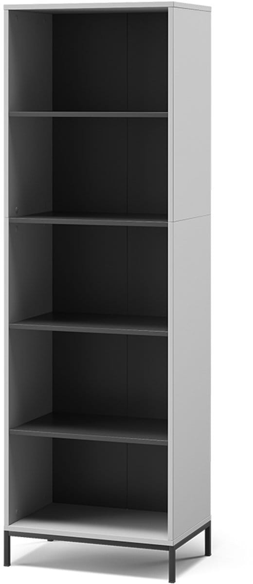 Vicco Eliza Boekenkast – 60 x 180 cm met 5 compartimenten Grijs
