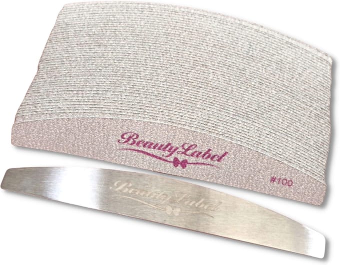 Beauty Label Hygiëne Zebra Vijlen 100 Gritt - 50 stuks + Metal Handle