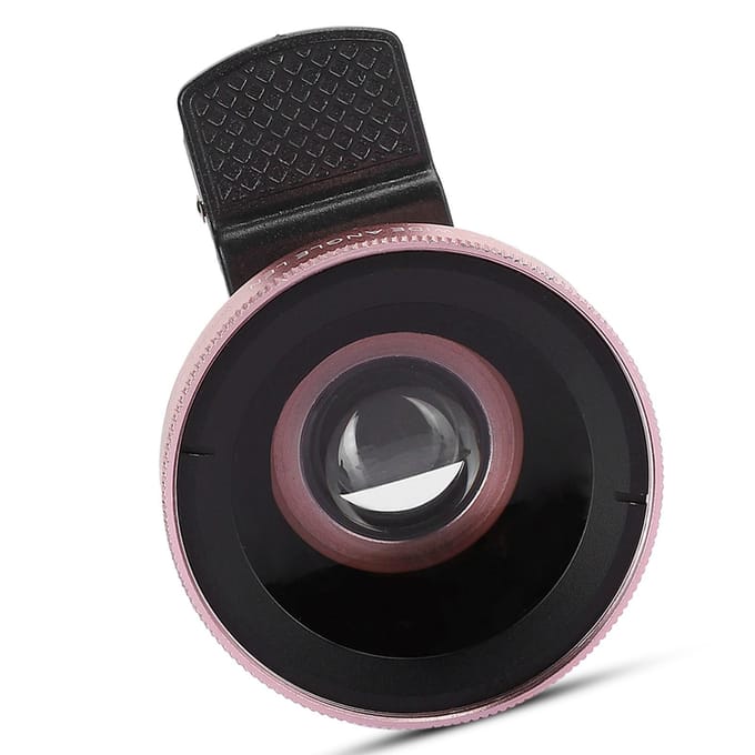 2-in-1 telefoonlens Professionele 0,45x supergroothoek- en macrolens voor mobiele telefoon gray
