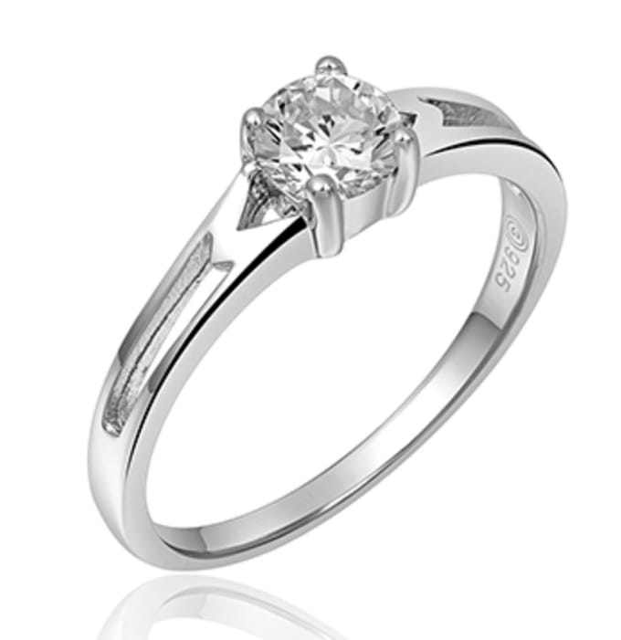 Schitterende Zilveren Ring Zirkonia 16.50 mm. (maat 52)
