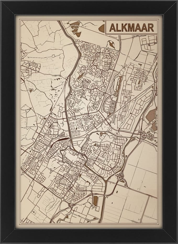 Decoratief Beeld - Houten Van Alkmaar - Hout - Bekroned - Bruin - 21 X 30 Cm