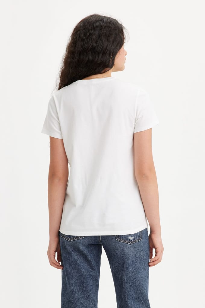 Levi's The Perfect Tee Bw Tropical Flower Fill Maat: XS | Tops Outlet | Dames | Wit