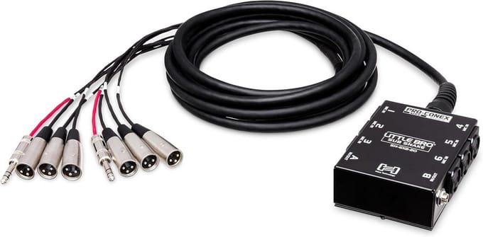 Multicore Kabel met 6 XLR Ingangen en 2 Jack Uitgangen - Sub Snake Kabel 6,1 Meter