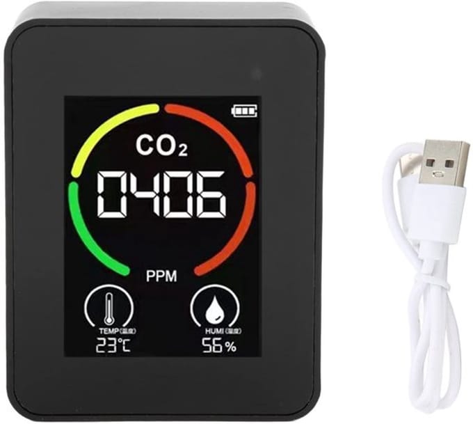 Onf3 - CO2-detector - Luchtkwaliteitsmonitor - USB-oplaadthermometer