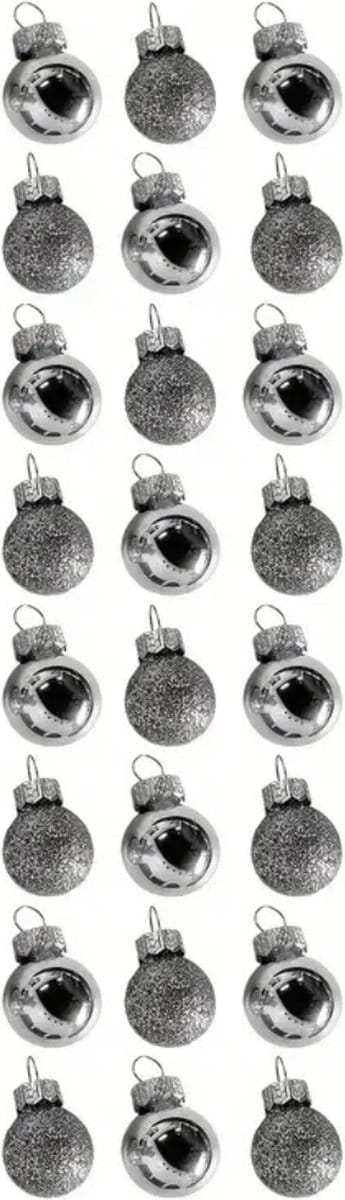 Nivard Kerstballen - Kerstversiering - Plastic - Kerstballenset - Zilver - 24 Stuks