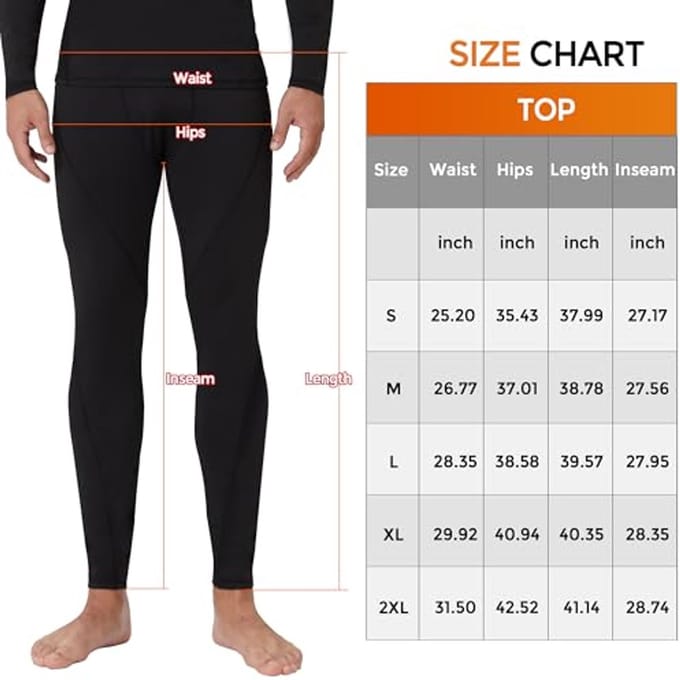 Heren Thermo Ondergoed Set - Lange Onderbroeken Compressie Leggings Basislaag