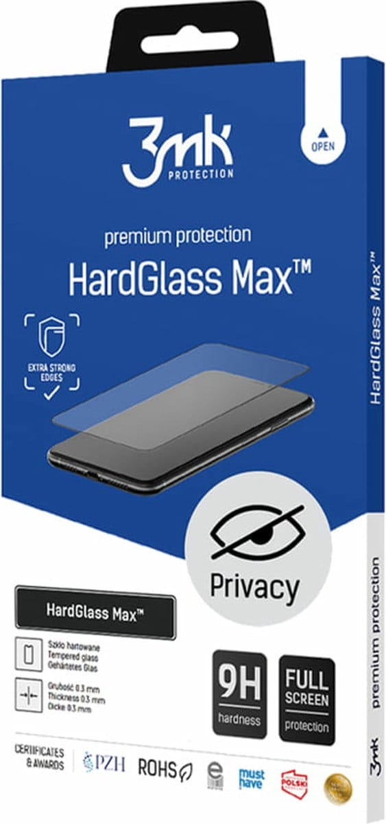 Versterkt gehard glas 3MK Apple iPhone 12/12 Pro - HardGlass Max™ Privacy