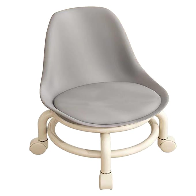 Tabouret bas à roulettes pour enfants avec dossier Tabouret à roulettes bas avec roulettes universelles Siège bas à roulettes gris