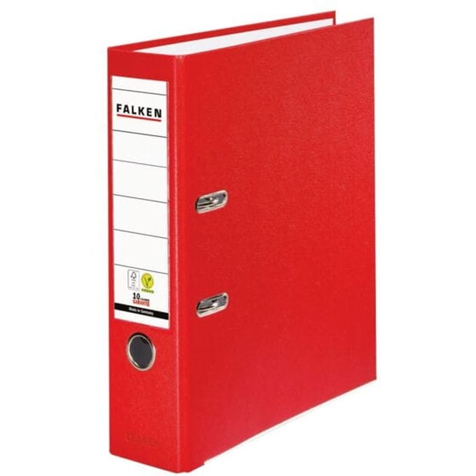 Falken PP color ordner, A4, rugbreedte 80 mm, 1 stuk, rood