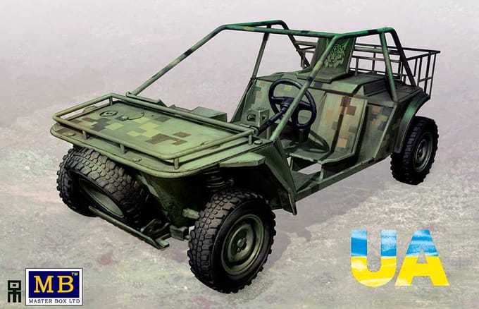 Master Box Modelbouwpakket Militaire voertuigen - 35239 Russisch-Oekraïense Buggy Mongoose - Oekraïense gevechtsvoertuig - basisversie Plastic - 1:35 - Modelbouw
