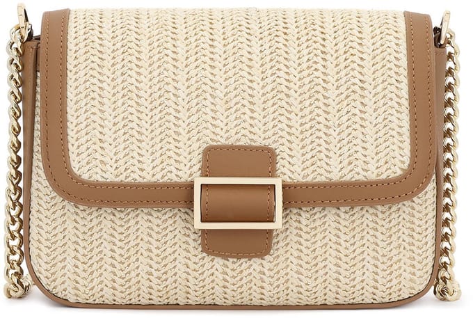 Small classic raffia handbag