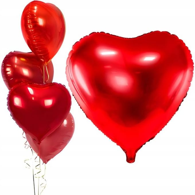 Partydeco - Folieballon hart Rood (45 cm)