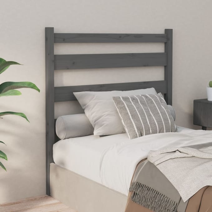 vidaXL - Hoofdbord - 96x4x100 - cm - massief - grenenhout - grijs