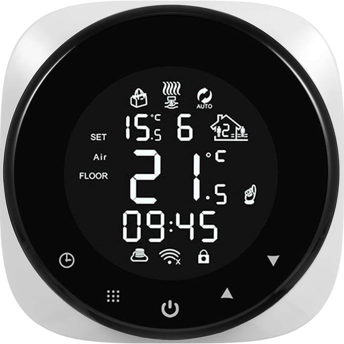 tuya Wifi Smart Thermostaat Digitale Temperatuurregelaar APP Bediening LCD Display Touchscreen Week 16A white