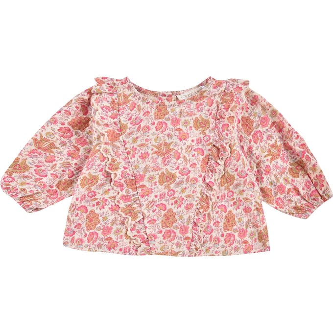 Louise Misha Blouse Tubi Cream Flower Fields Maat: 6M | Overhemden Outlet | kids | Roze