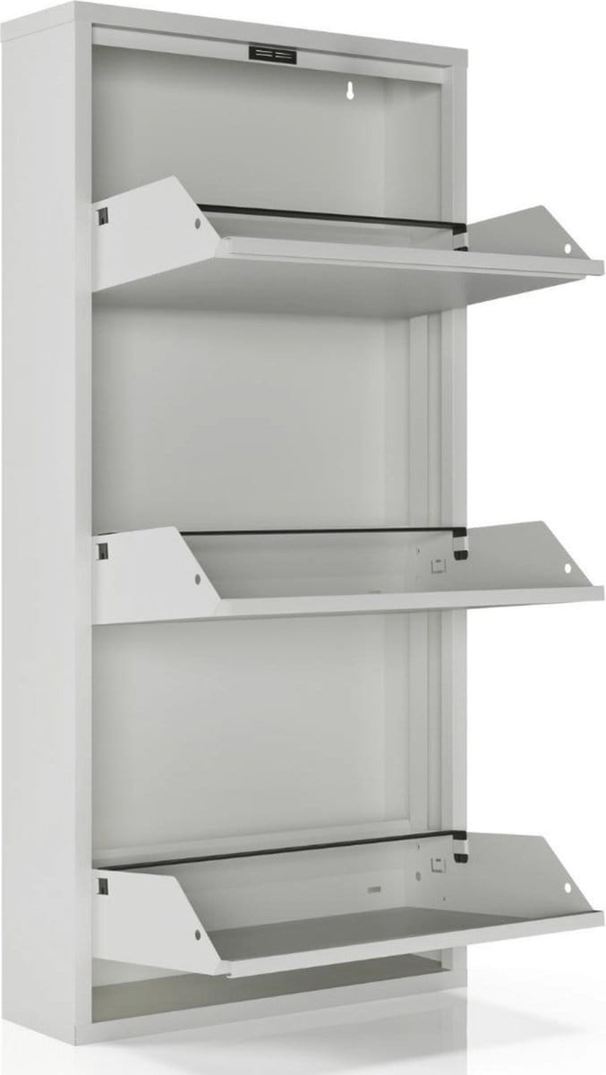 Schoenenkast Bodi 3-vaks Wit (set van 2)