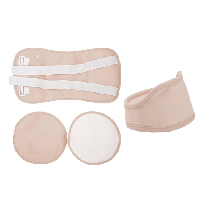 Ricinusolie Pakking Kit Verstelbare Riem Herbruikbaar Lekvrij Ricinusolie Pakking Wikkel voor Taille Nek wit